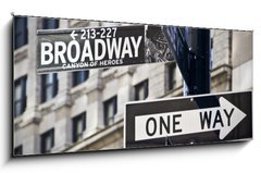 Sklenn obraz 1D panorama - 120 x 50 cm F_AB44492222 - Panneau Broadway   New-York - Panneau Broadway Nov