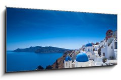 Obraz 1D panorama - 120 x 50 cm F_AB44626716 - Santorini Churches - Santorini kostely
