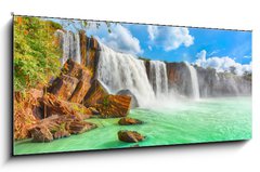 Sklenn obraz 1D panorama - 120 x 50 cm F_AB44671332 - Dry Nur waterfall - Such Nur vodopd