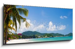Skleněný obraz 1D panorama - 120 x 50 cm F_AB44974964 - vacation on a seashore of perfect tropical island - dovolená na pobřeží perfektního tropického ostrova