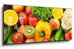 Skleněný obraz 1D panorama - 120 x 50 cm F_AB45963469 - fruits and vegetables - ovoce a zelenina