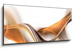 Sklenn obraz 1D panorama - 120 x 50 cm F_AB46260957 - Elegant gold fractal waves