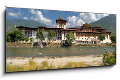 Sklenn obraz 1D - 120 x 50 cm F_AB46784957 - Punakha Dzong, Bhutan