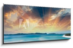 Sklenn obraz 1D panorama - 120 x 50 cm F_AB47173000 - Wonderful colors of Whitsunday Islands on winter season, Austral