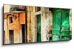 Skleněný obraz 1D panorama - 120 x 50 cm F_AB47703584 - pictorial old streets of Italy - obrazové staré ulice Itálie