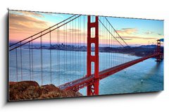 Sklenn obraz 1D panorama - 120 x 50 cm F_AB48272681 - horizontal view of Golden Gate Bridge - horizontln pohled na most Golden Gate