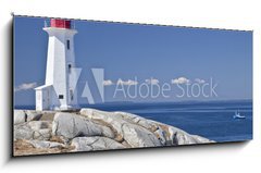 Obraz 1D panorama - 120 x 50 cm F_AB48286286 - Peggy's Cove lighthouse, Nova Scotia, Canada.