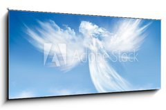 Sklenn obraz 1D panorama - 120 x 50 cm F_AB49775771 - Angel in the clouds