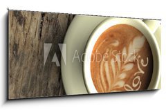 Skleněný obraz 1D panorama - 120 x 50 cm F_AB49909695 - Taza de caf con dibujo - Taza de caf con dibujo