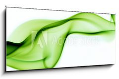 Obraz   green abstract smoke curves, 120 x 50 cm