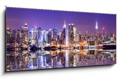 Obraz   Manhattan Skyline with Reflections, 120 x 50 cm