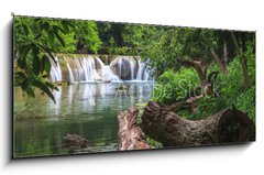 Obraz 1D panorama - 120 x 50 cm F_AB54411521 - Waterfall in tropical forest,Saraburi province - Vodopd v tropickm lese, provincie Saraburi