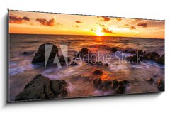 Obraz   Tropical beach at sunset., 120 x 50 cm