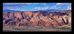 Skleněný obraz 1D panorama - 120 x 50 cm F_AB546080282 - Snow Canyon Views from Jones Bones hiking trail St George Utah Zions National Park. USA.