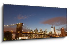 Sklenn obraz 1D panorama - 120 x 50 cm F_AB55590389 - Brooklyn Bridge New York City - Brooklynsk most New York