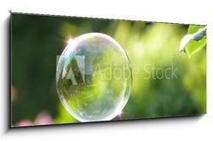 Obraz 1D panorama - 120 x 50 cm F_AB5681170 - Seifenblase + Wassereffekt - Mdlov bublina + efekt vody