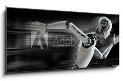 Skleněný obraz 1D panorama - 120 x 50 cm F_AB57973236 - robot android runnning speed concept