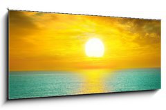 Skleněný obraz 1D panorama - 120 x 50 cm F_AB58282412 - Beautiful sunset above the sea - Krásný západ slunce nad mořem