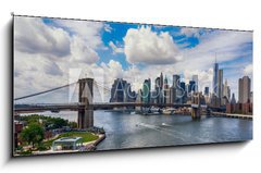 Sklenn obraz 1D panorama - 120 x 50 cm F_AB58405422 - New York City in the glow of sunset - New York City v zi slunce