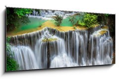 Skleněný obraz 1D panorama - 120 x 50 cm F_AB60116836 - Huay mae Ka Min waterfall - Huay mae Ka Min vodopád