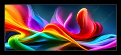 Skleněný obraz 1D panorama - 120 x 50 cm F_AB607348262 - Abstract colorful smoke on a black background