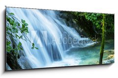 Sklenn obraz 1D panorama - 120 x 50 cm F_AB60803084 - Waterfall in Mexico - Vodopd v Mexiku