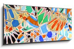 Obraz 1D - 120 x 50 cm F_AB60928909 - Barcelona, Spain - Gaudi mosaic - Barcelona, ??panlsko