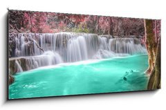 Obraz 1D panorama - 120 x 50 cm F_AB61492263 - Deep forest Waterfall in Kanchanaburi - Hlubok les vodopd v Kanchanaburi