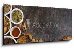 Sklenn obraz 1D panorama - 120 x 50 cm F_AB61634744 - Spices used in Cooking