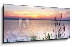 Sklenn obraz 1D panorama - 120 x 50 cm F_AB62496449 - el lago de las nubes de colores