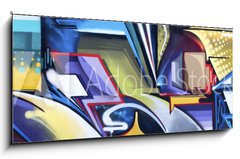 Sklenn obraz 1D panorama - 120 x 50 cm F_AB62650225 - Graffiti - grafiti