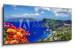 Sklenn obraz 1D panorama - 120 x 50 cm F_AB62746100 - beautiful Capri island - Italian travel series