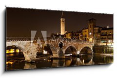 Obraz   Verona, il Ponte Pietra di notte, 120 x 50 cm