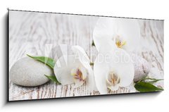 Skleněný obraz 1D panorama - 120 x 50 cm F_AB63054309 - Orchids spa - Orchidejové lázně
