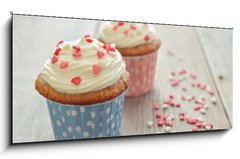 Sklenn obraz 1D panorama - 120 x 50 cm F_AB63080164 - Cupcakes - koky