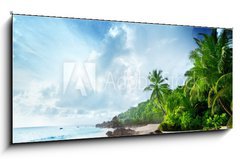 Obraz 1D - 120 x 50 cm F_AB64554088 - sunset on Seychelles beach