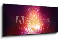 Sklenn obraz 1D panorama - 120 x 50 cm F_AB65113816 - magic flower on water - kouzeln kvt na vod