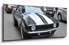 Skleněný obraz 1D panorama - 120 x 50 cm F_AB65500972 - American muscle car on a street in Chicago - Americký svalové auto na ulici v Chicagu