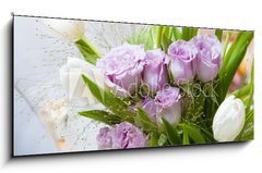 Sklenn obraz 1D panorama - 120 x 50 cm F_AB6570882 - a decorated flower bouquet