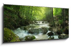 Obraz 1D panorama - 120 x 50 cm F_AB65985516 - forest waterfall