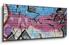 Sklenn obraz 1D panorama - 120 x 50 cm F_AB66060537 - abstract background graffiti
