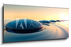 Obraz 1D - 120 x 50 cm F_AB66807044 - Steine im Wasser 3