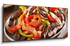 Obraz   mexican food  beef fajitas and bell peppers, 120 x 50 cm