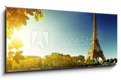 Obraz 1D - 120 x 50 cm F_AB68288311 - Seine in Paris with Eiffel tower in autumn season