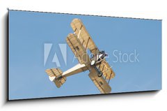 Sklenn obraz 1D panorama - 120 x 50 cm F_AB68354408 - vintage linen covered biplane circa WW1 - vintage povleen pokryt dvouplonk circa WW1