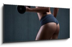 Obraz 1D panorama - 120 x 50 cm F_AB68575328 - Very sexy young beautiful ass in thong. Beautiful athletic woman