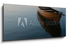 Obraz   Row boat in calm water, 120 x 50 cm