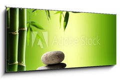 Obraz   spa background with bamboo and stones on water, 120 x 50 cm