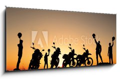 Skleněný obraz 1D panorama - 120 x 50 cm F_AB69083820 - motorsiklet tak m