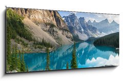 Obraz 1D panorama - 120 x 50 cm F_AB69158438 - Moraine lake rocky mountain panorama